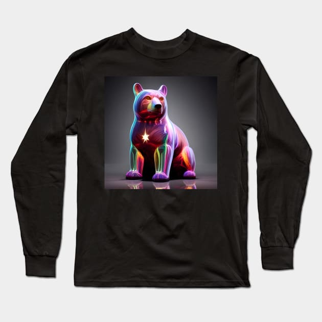 Glowing Bear Long Sleeve T-Shirt by MountainTravel